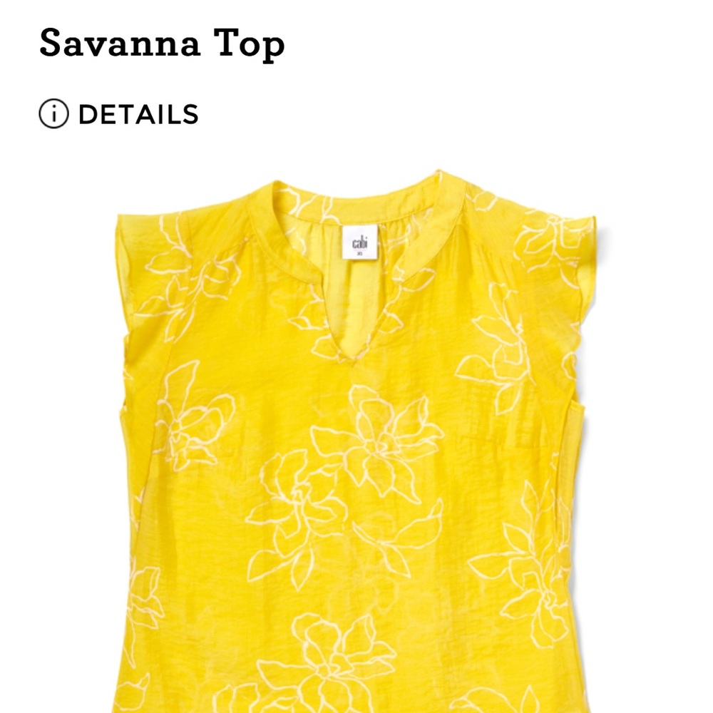 Cabi Yellow Floral Women's Top